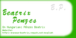 beatrix penzes business card